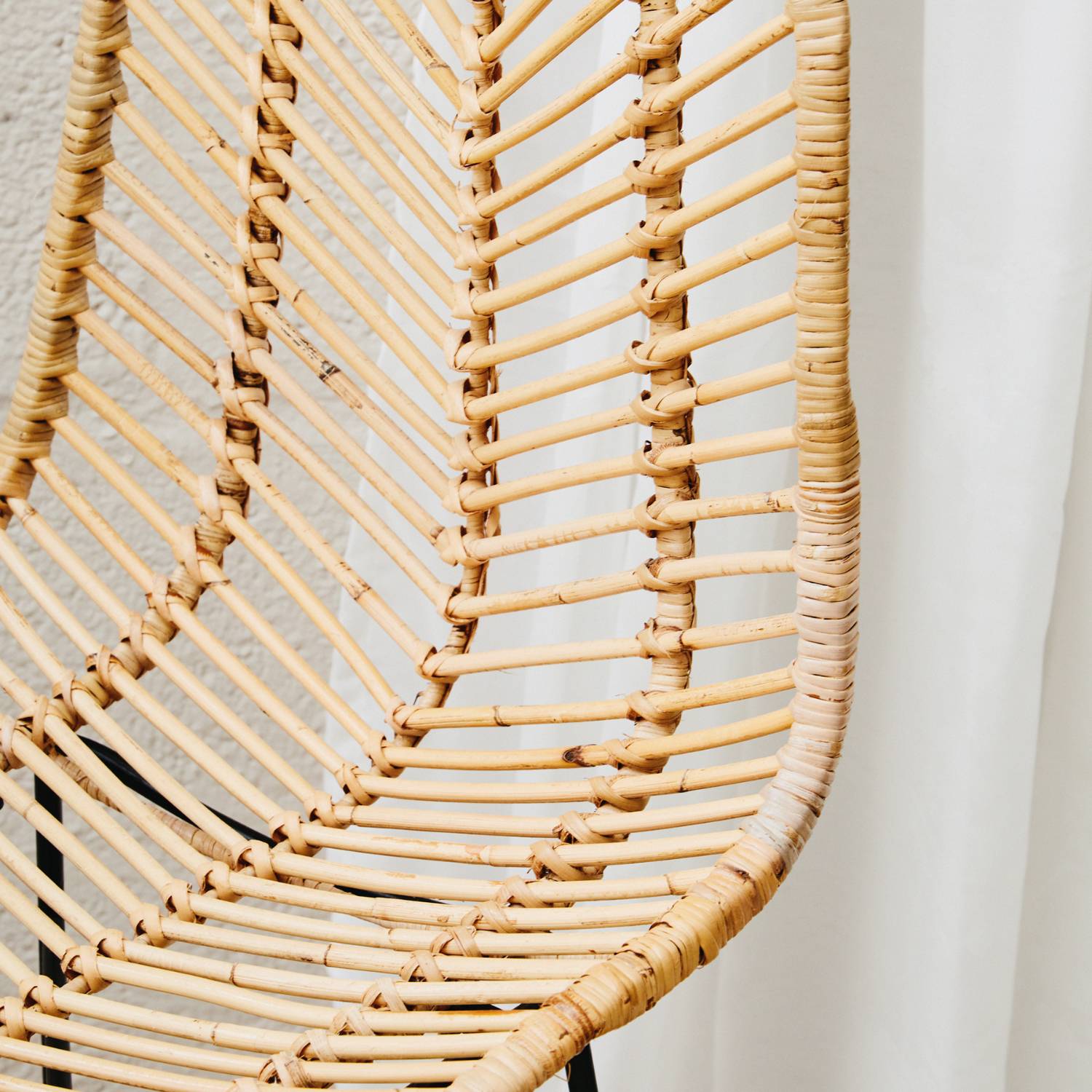 Orsina Manado Natural Rattan Bar Chair – Natural and Black - Image 4