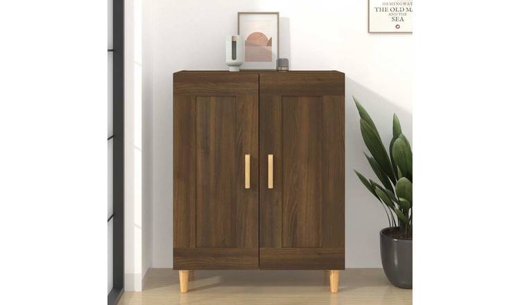 Walplus Engineered Wood Sideboard - Brown Oak - 69.5 x 34 x 90 cm