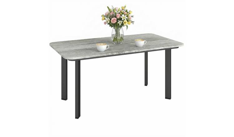 Outsunny Garden Side Table with Metal Frame - Grey