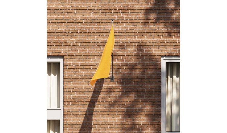 Walplus Steel Flag Pole Holder - Black - 10.5 x 7.5 x 0.25 cm