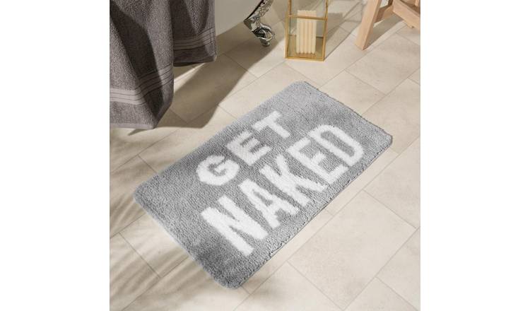 OHS Get Naked Tufted Bath Mat - 45 x 75cm - Grey