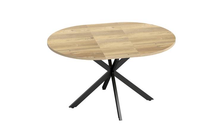 HOMCOM X Shape Base 4 - 6 Seater Extendable Dining Table - Natural Wood