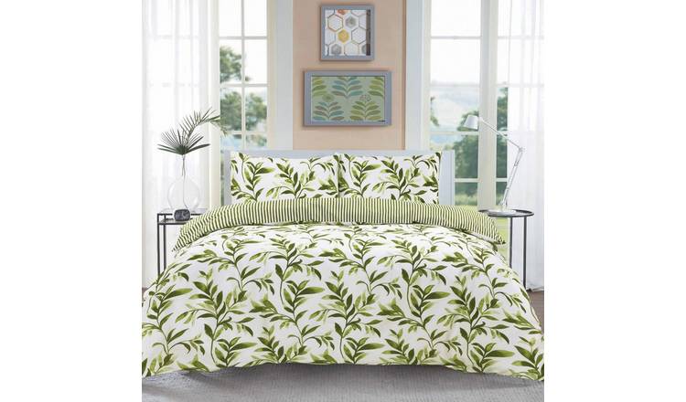 HomeSpace Direct Ellie Green Duvet Cover Set - Double