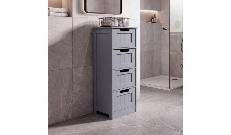 Bath Vida Hayle 4 Drawer Freestanding Unit - Grey
