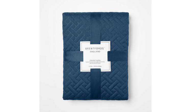 OHS Quilted Blanket Throw 150 x 200cm - Navy