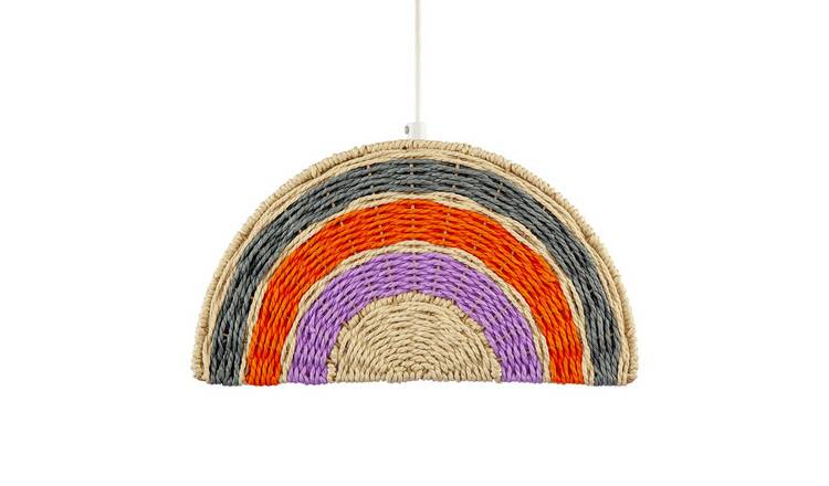 Happy Homewares Multicoloured Multi Coloured Rainbow Pendant Shade - 32cm