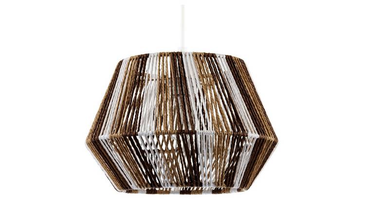 Happy Homewares Brown Coastal Twisted Paper Rope in Brown Pendant Shade - 30cm
