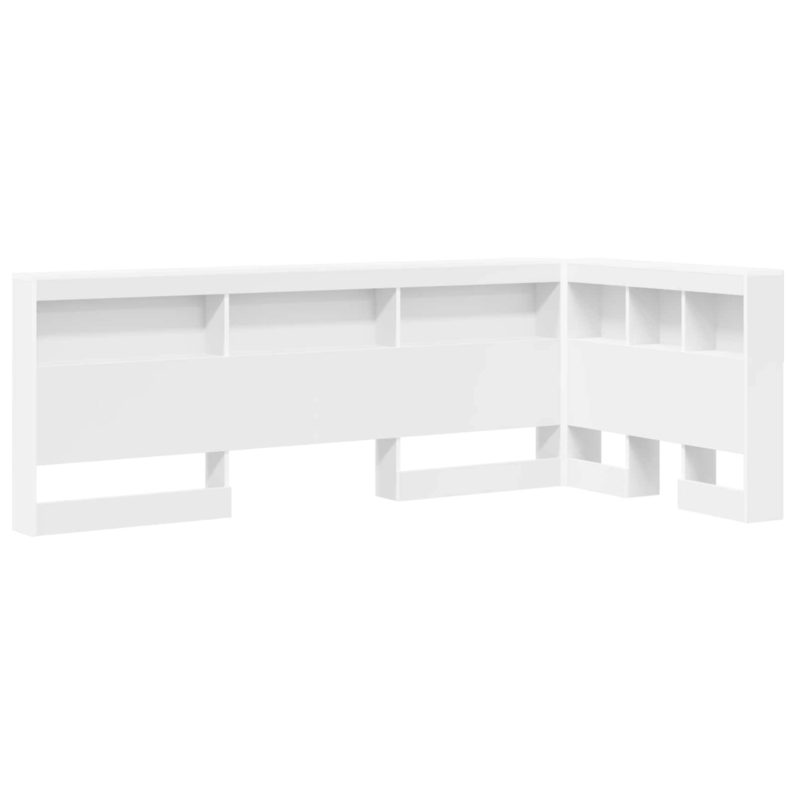 Walplus Engineered Wood Storage Headboard - White - 217.5 x 107.5 x 76.5 cm - Image 2