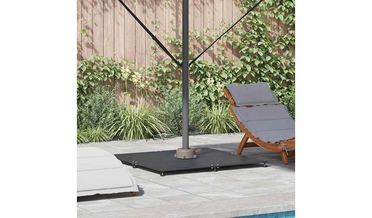 Walplus Steel Parasol Base - Dark Grey - 100 x 100 x 4 cm