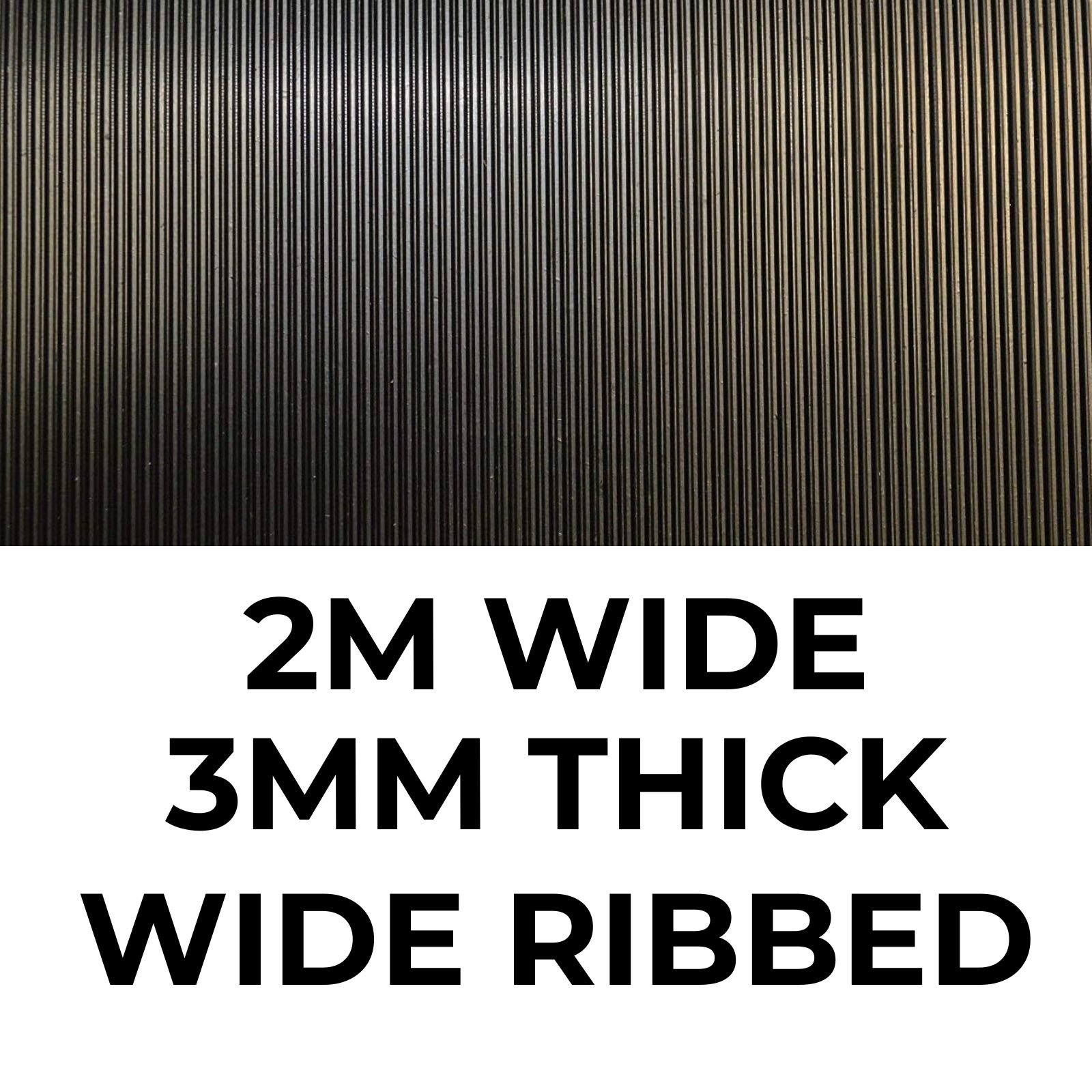 Ark Mat 3mm Thick Fine Ribbed Rubber Roll Flooring - 2m x 3m - Image 2