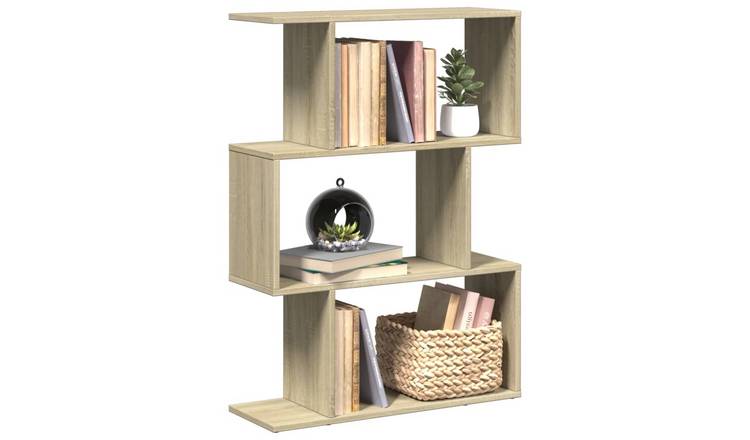 Walplus 3 Tier Engineered Wood Book Cabinet - Light Oak - 70 x 24 x 97 cm
