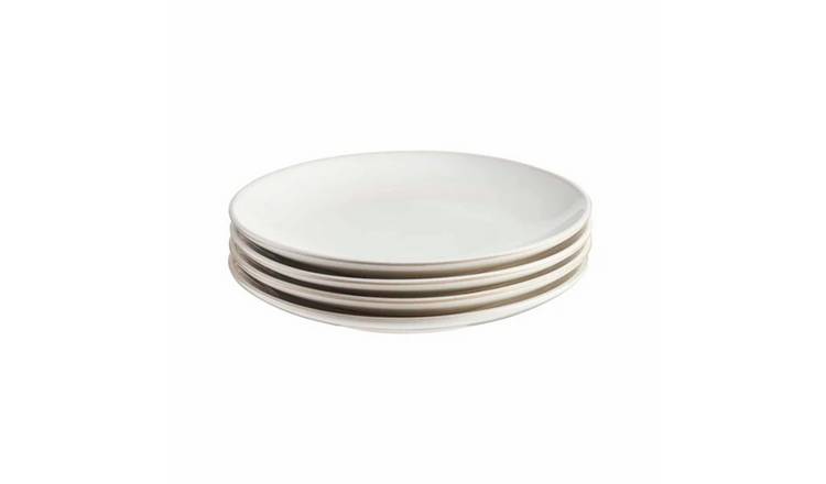 Cooks Professional Set of 4 20cm Nordic Stoneware Side Plates - White