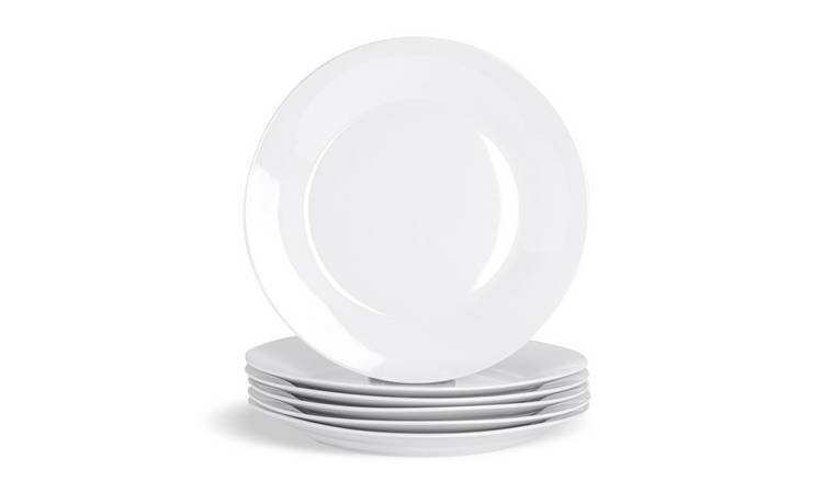 Argon Tableware Classic White Dinner Plates - Pack of 6