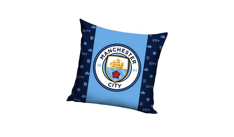 Manchester City FC Crest Filled Cushion - Blue