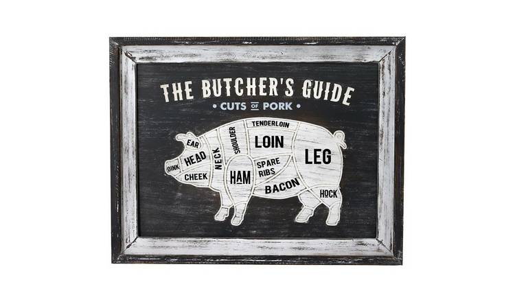 Hill Interiors Butchers Cuts Wall Plaque - Black