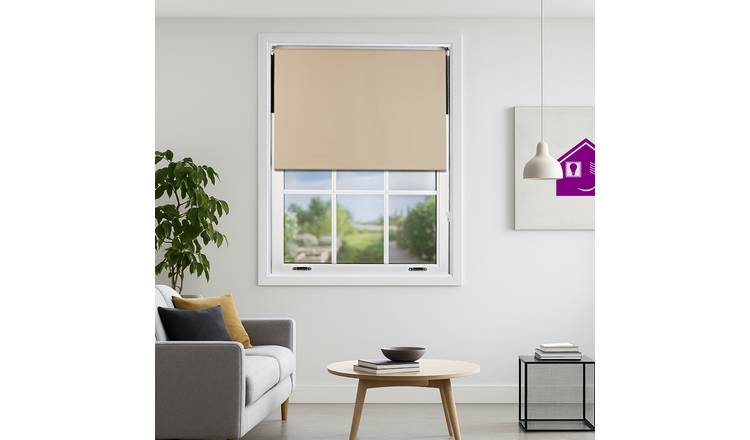 Furnished Cappuccino Blackout Roller Blind - 90 x 165cm