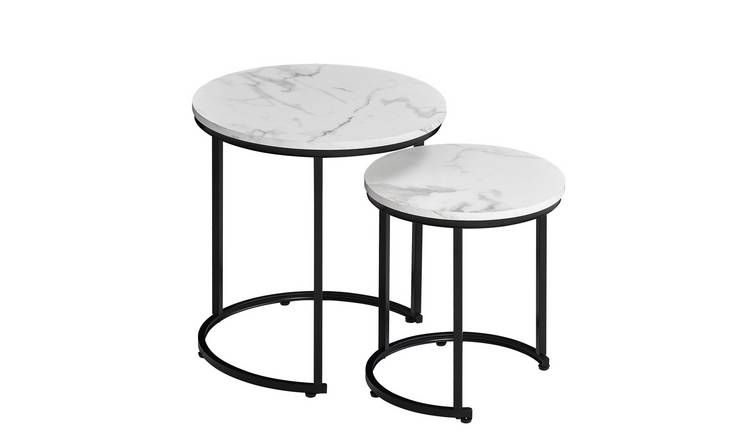 Vida Designs Brooklyn Nest of 2 Round Tables - Marble