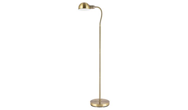 Happy Homewares Antique Brass Task Reading with Adjustable Floor Lamp - 25cm