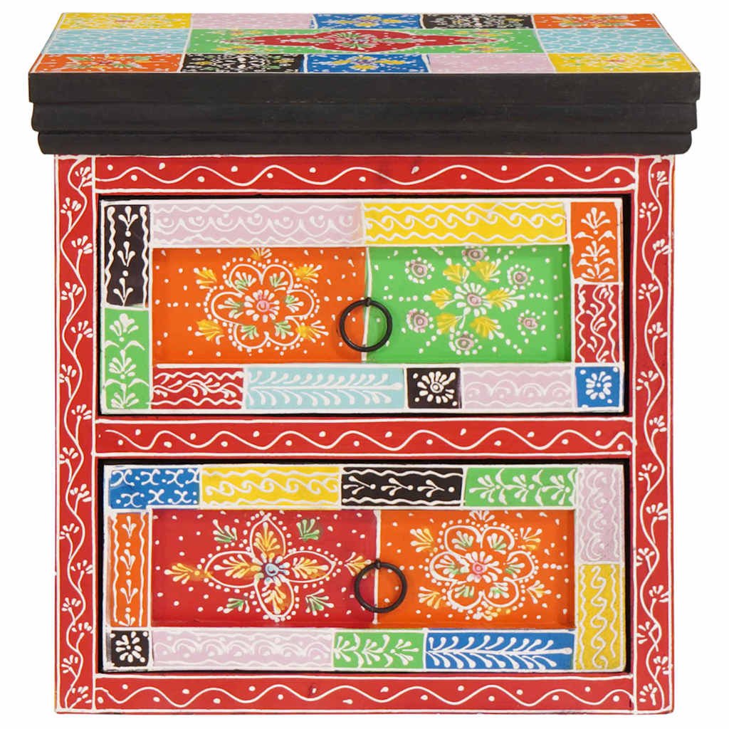 Walplus 1 Drawer Solid Wood Bedside Cabinet - Multicoloured - 40 x 30 x 40 cm - Image 2