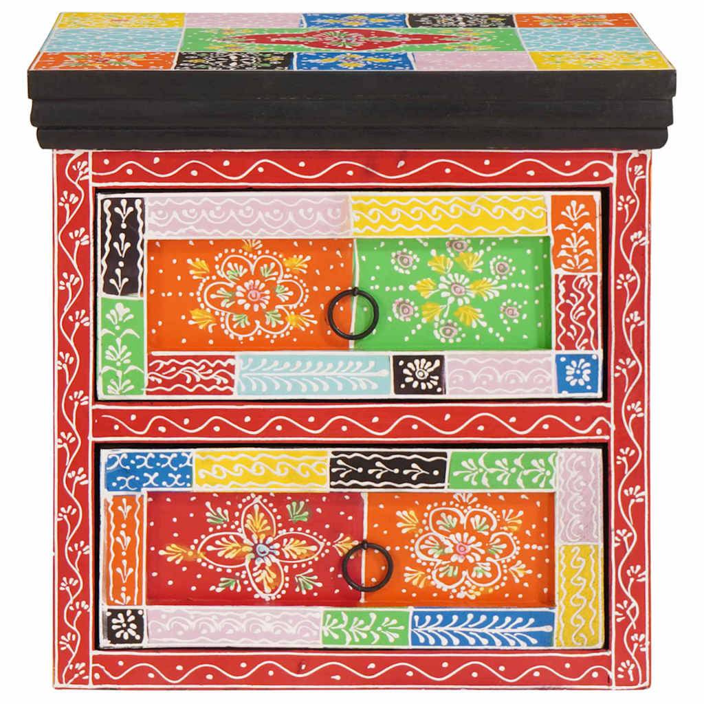 Walplus 1 Drawer Solid Wood Bedside Cabinet - Multicoloured - 40 x 30 x 40 cm - Image 2