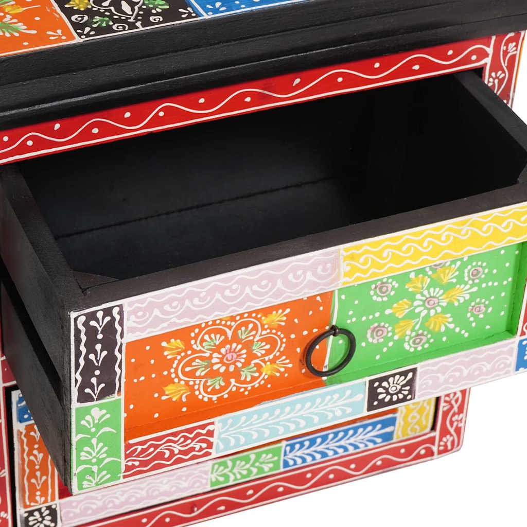Walplus 1 Drawer Solid Wood Bedside Cabinet - Multicoloured - 40 x 30 x 40 cm - Image 7