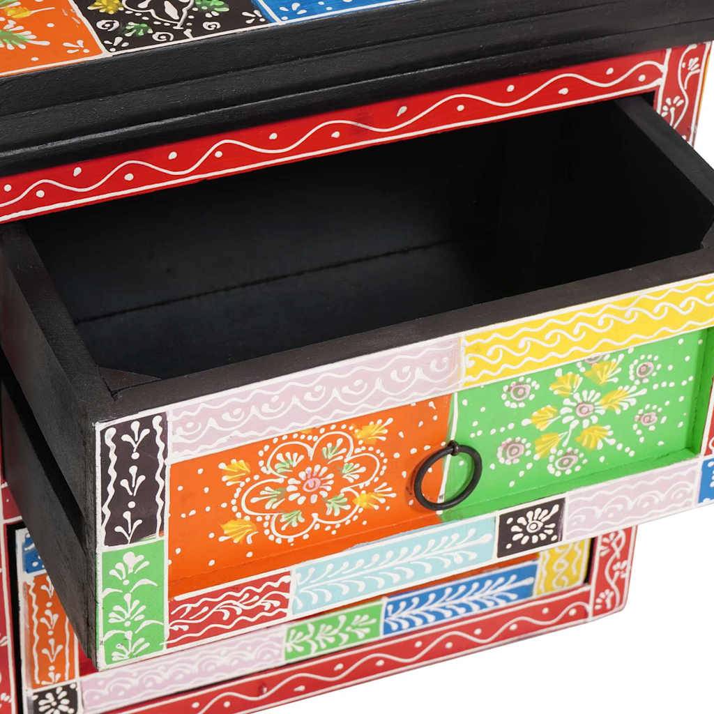 Walplus 1 Drawer Solid Wood Bedside Cabinet - Multicoloured - 40 x 30 x 40 cm - Image 7