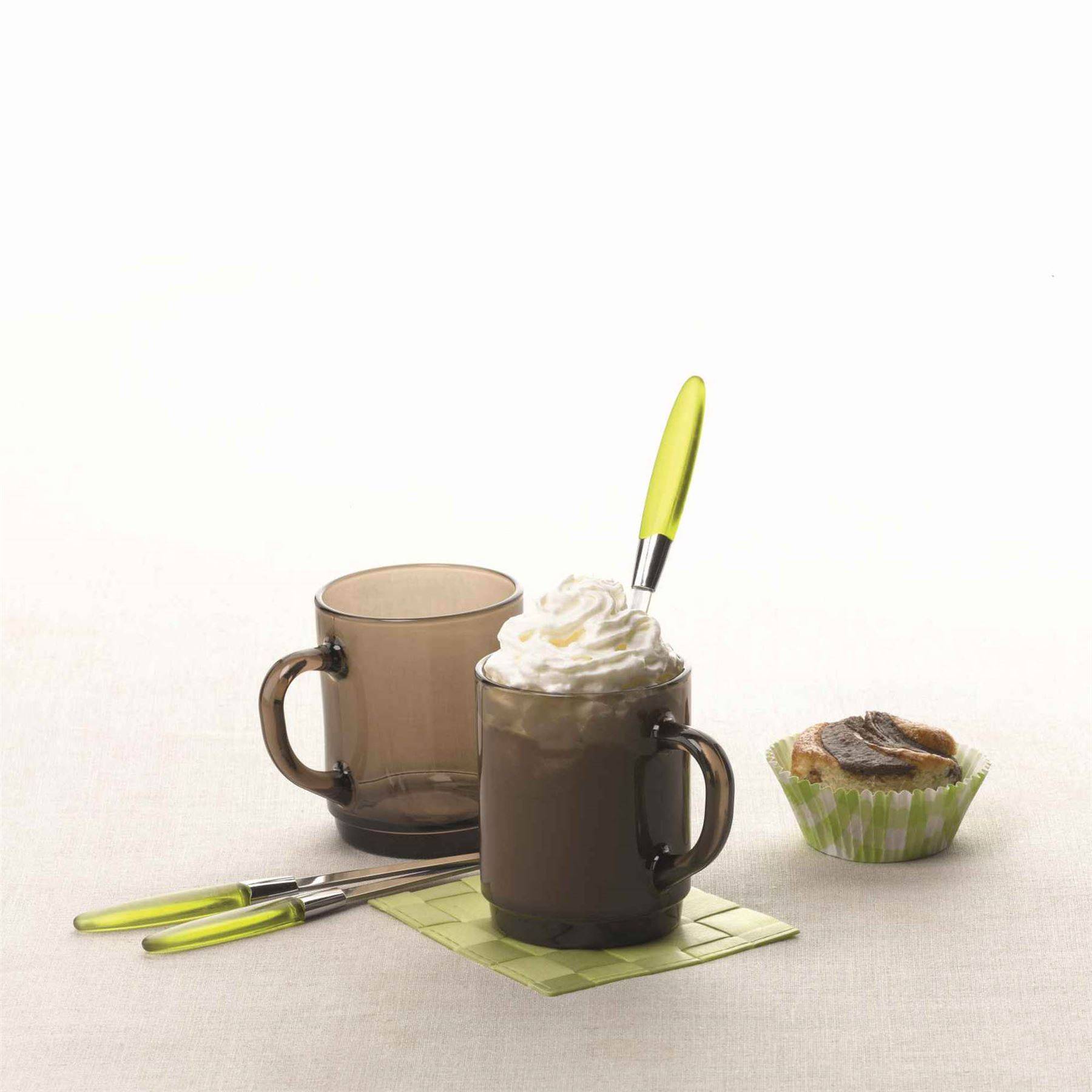 Duralex Versailles 260ml Glass Coffee Mugs Pack of 6 - Grey - Image 2