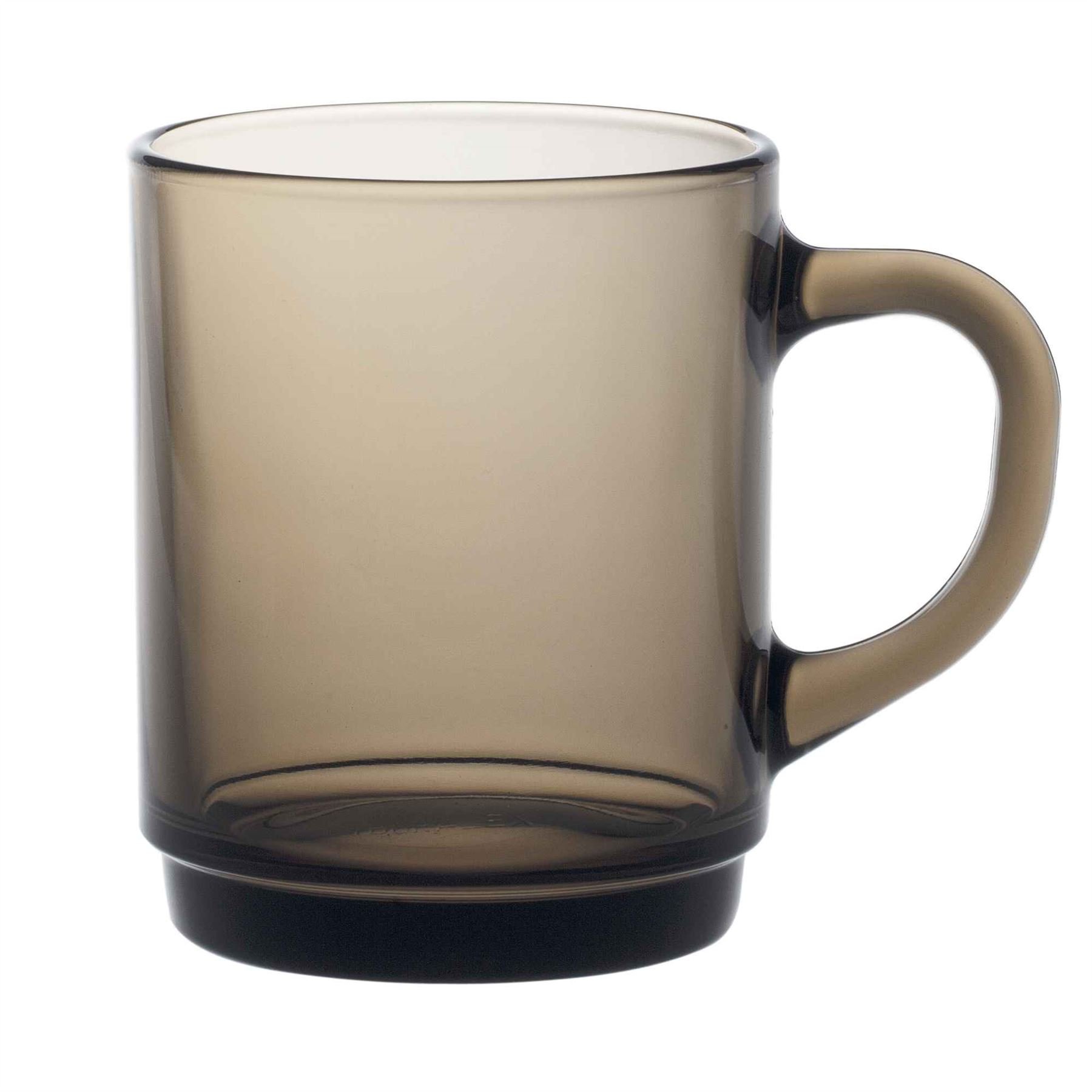 Duralex Versailles 260ml Glass Coffee Mugs Pack of 6 - Grey - Image 4