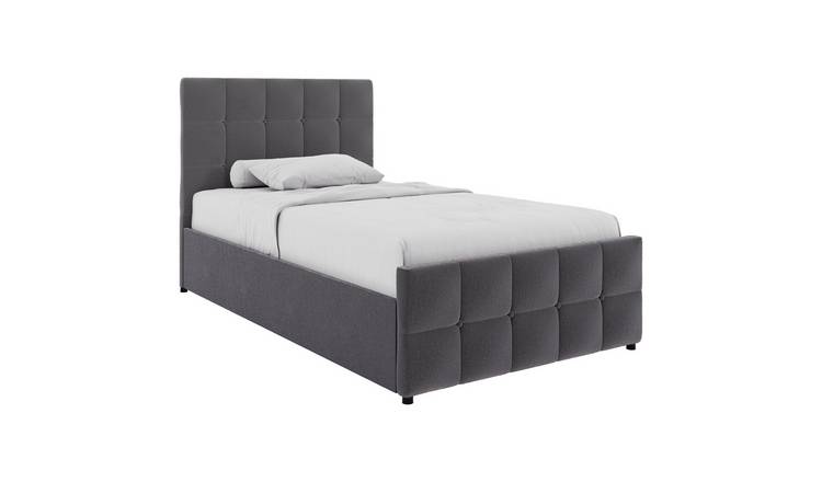 Vida Designs Valentina Single Linen Ottoman Bed - Dark Grey