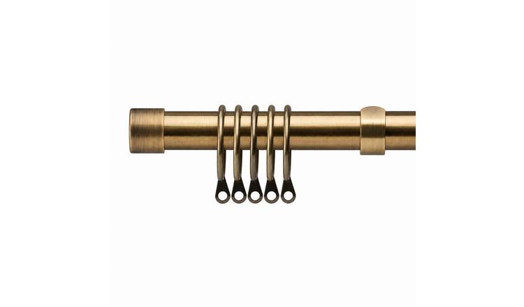 New Edge Blinds 16-19mm Brass Stud Extendable Curtain Pole - 120cm - 210cm