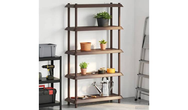 Walplus 5 Tier Shelving Unit - Brown - 100 x 40 x 177 cm