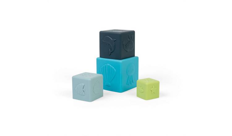 Bigjigs Toys Soft Silicone Stacking Cubes - Birth +