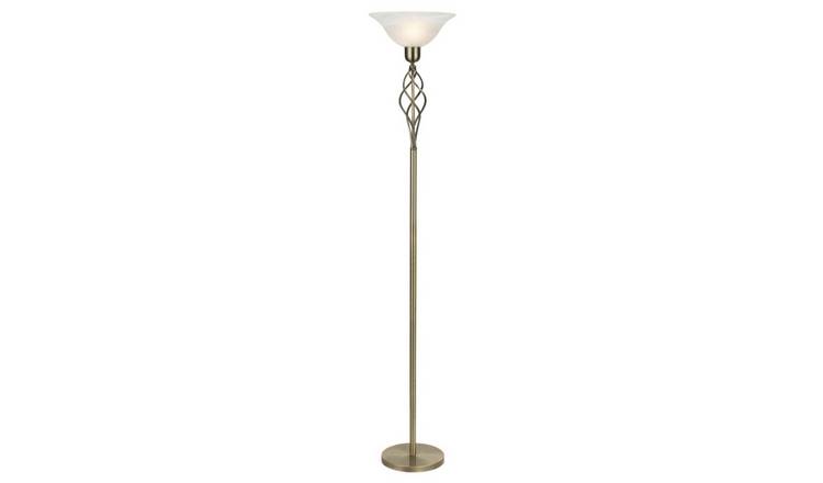 Happy Homewares Knot Twist in Antique Brass Floor Lamp - 33cm