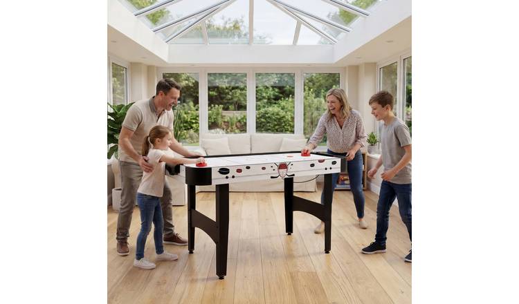 Charles Bentley 4ft Air Hockey Indoor Sports Gaming Table - Black/White