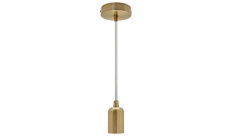 Energy Light Bulbs Ceiling Rose E27 Light Fitting - Brass