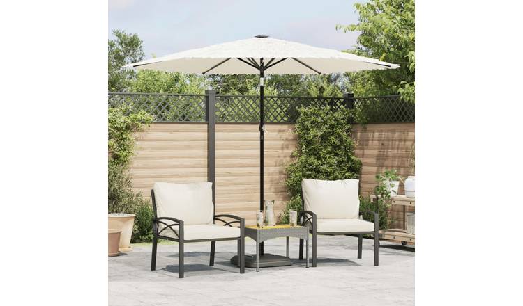 Walplus Polyester Garden Parasol - White - 268 x 268 x 226 cm