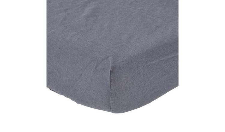 Homescapes Linen Deep Fitted Sheet Dark Grey - Single