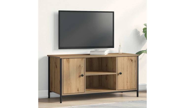 Walplus Engineered Wood 2 Doors TV Cabinet - Artisan Oak - 100 x 40 x 50 cm