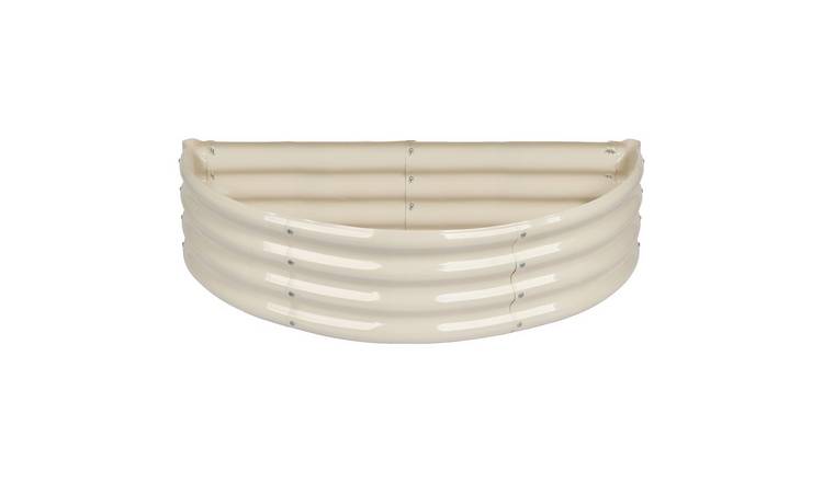 Harbour Housewares Semicircular Raised Garden Bed 120cm x 60cm - Ivory
