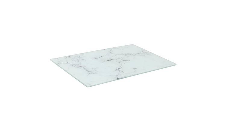 Harbour Housewares Rectangle Glass Chopping Board - 30 x 20cm - Marble