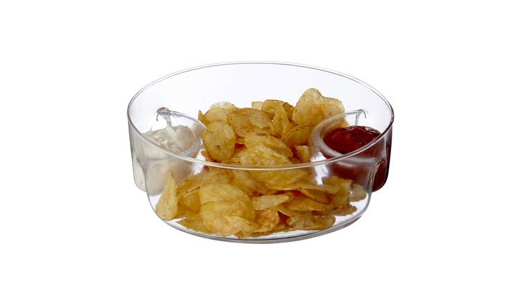 Orsina 3 Section Curved Sided Glass Serving Dish