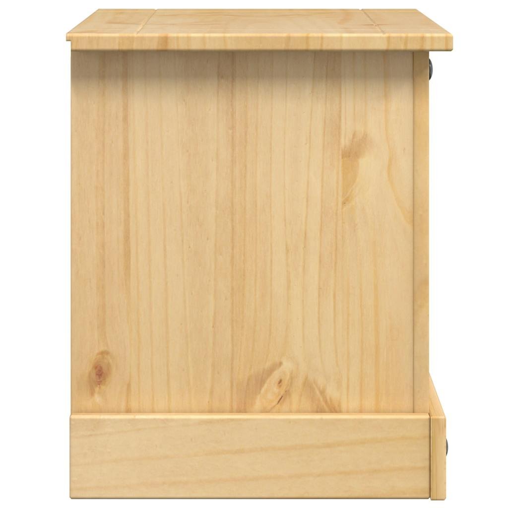 Walplus Corona Solid Pine Wood Bedside Cabinet - Brown - 53 x 39 x 47 cm - Image 5