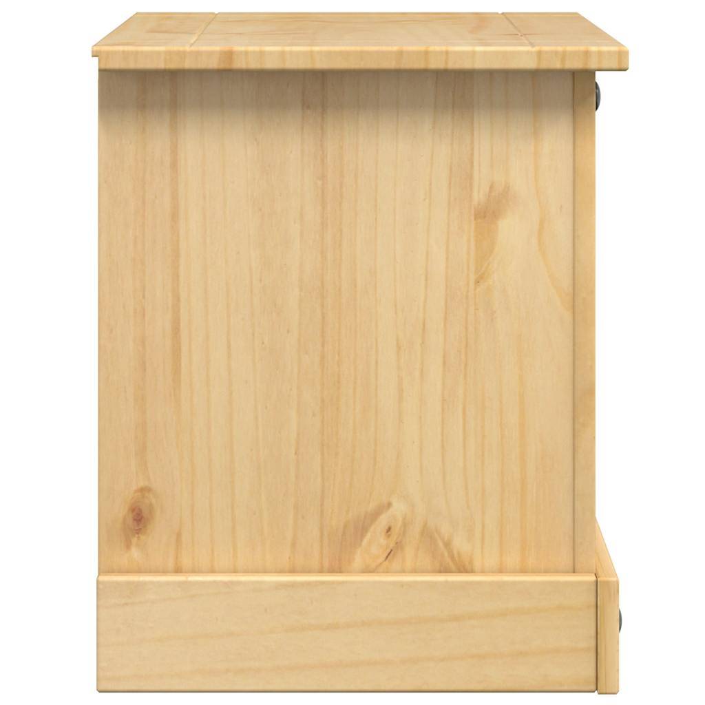 Walplus Corona Solid Pine Wood Bedside Cabinet - Brown - 53 x 39 x 47 cm - Image 5