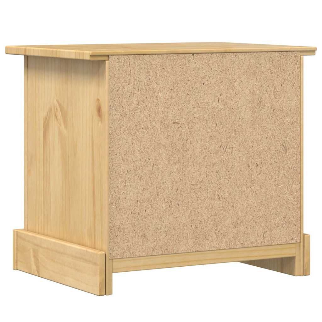 Walplus Corona Solid Pine Wood Bedside Cabinet - Brown - 53 x 39 x 47 cm - Image 6