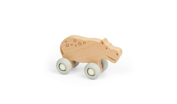 Bigjigs Toys  Jungle Animal on Wheels - Hippo - 12 Months +