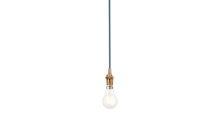Loops Direct Steel And Brass Hanging Ceiling Pendant Light - Brushed Aged Brass