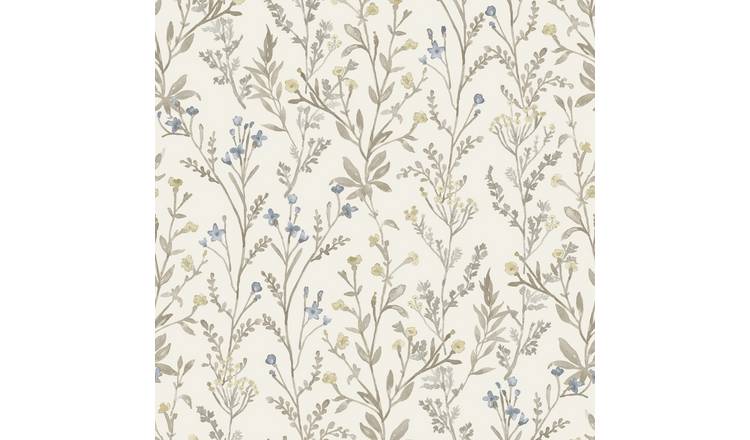 Grandeco Boutique Spring Leaf PVC-free Eco Wallpaper - Ivory Yellow