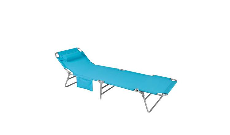 SoBuy Outdoor Seating Pillow Folding Deck Chair Sun Lounger - Turquoise