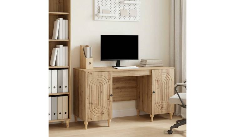 Walplus Engineered Wood Office Desk - Artisan Oak - 142.5 x 50 x 75 cm
