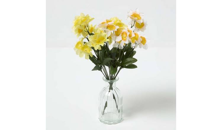 Homescapes Polyester Artificial Daffodil Bushes Set of 2 - Yellow